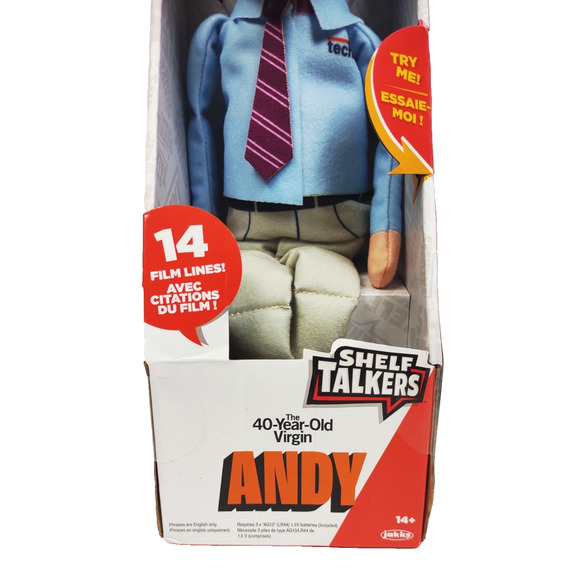 The 40 Year Old Virgin Andy Stitzer Shelf Talkers 12" Talking Plush Pull String - Picture 3 of 8